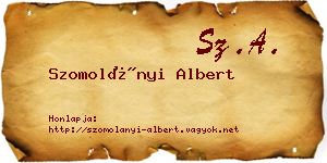 Szomolányi Albert névjegykártya