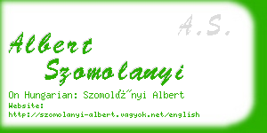albert szomolanyi business card